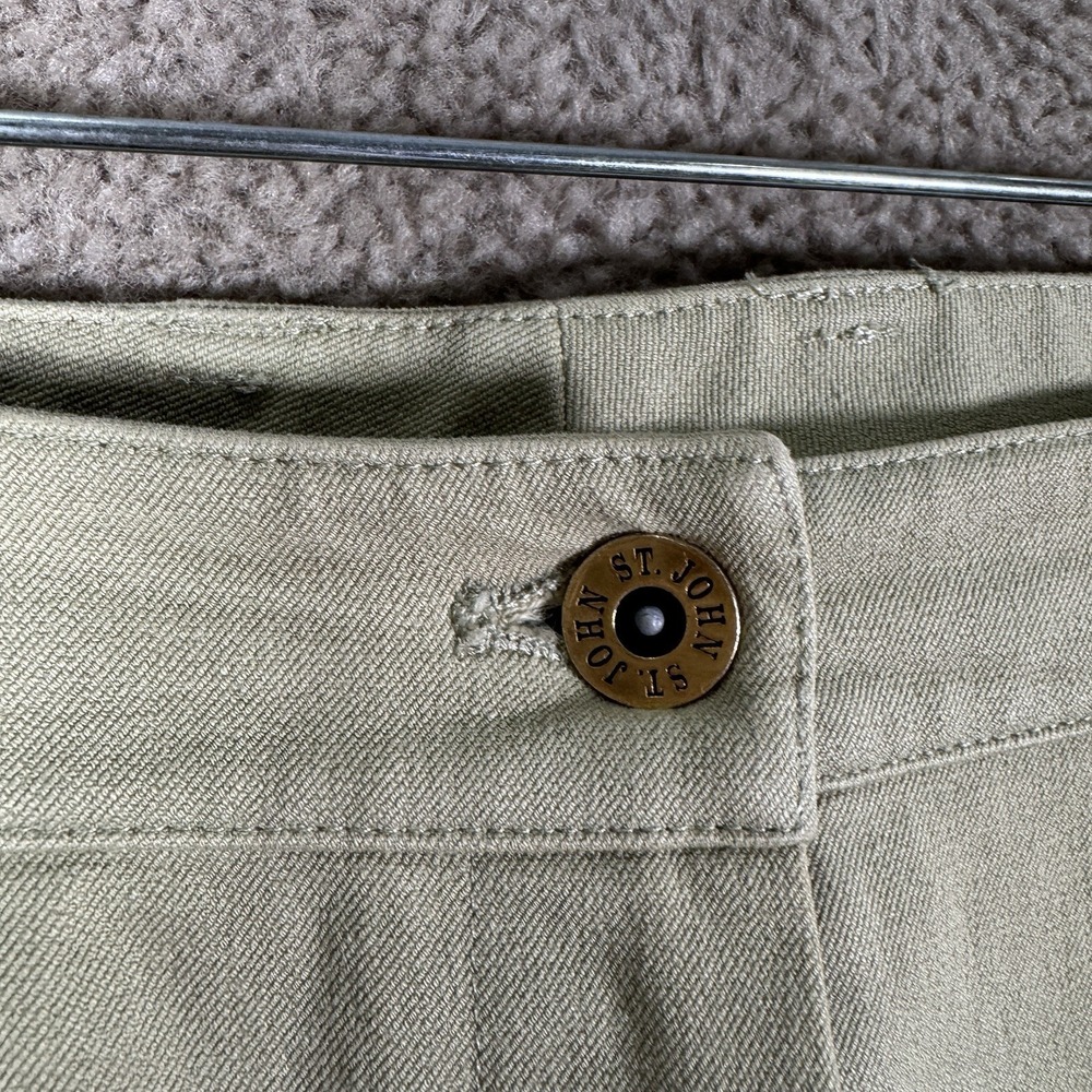 St John Sport Pants Women's 10 Beige Straight Leg Stretch Casual Career Twill - Picture 4 of 13